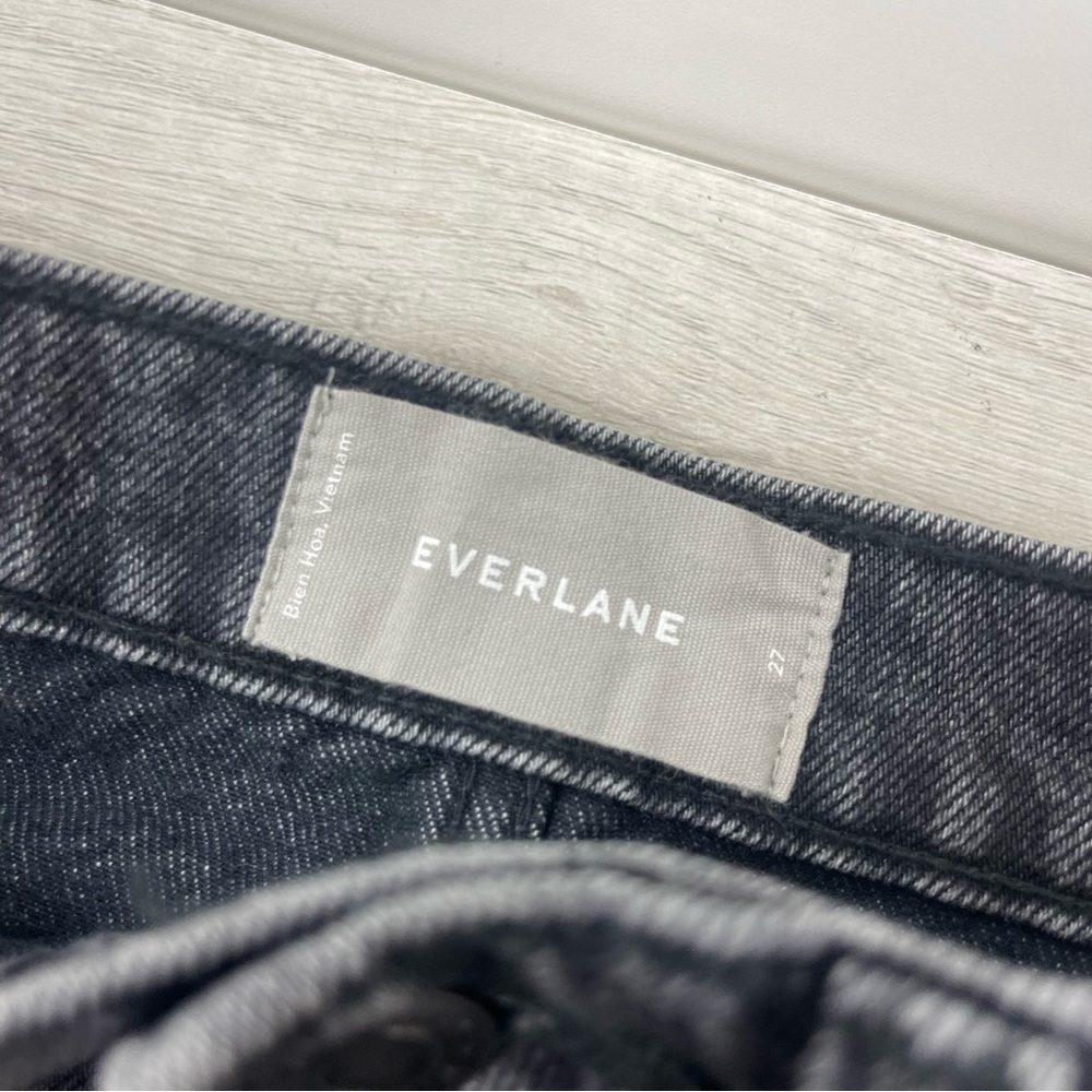 Everlane Washed Black Denim Skirt with Distressed Hem, 27 - Picture 4 of 11